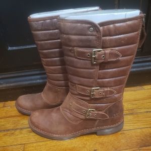 Brown UGG leather boots